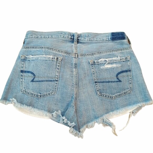 American Eagle Distressed Aztec Jean Shorts - Picture 3 of 7